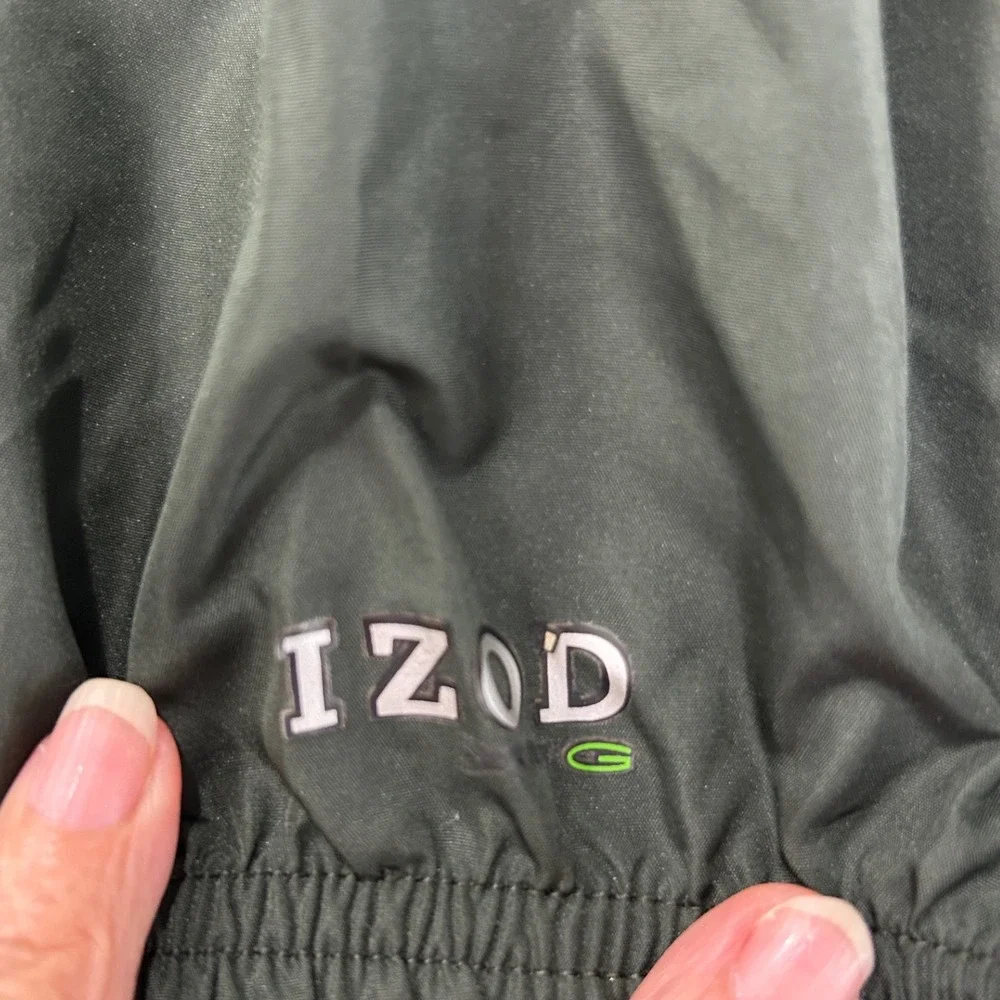 IZOD Golf Pullover Windbreaker Jacket Mens Medium V Neck‎ Long Sleeve